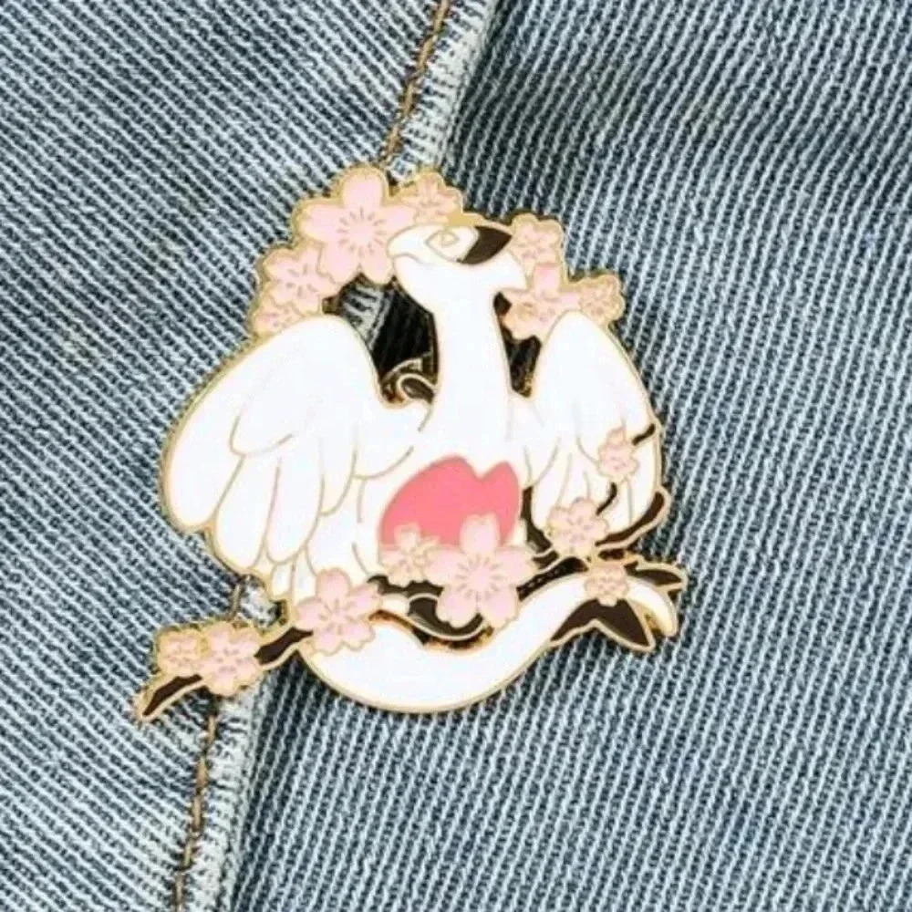 Oversized purse pokemon legendary flying enamel brooch pin accessories backpack